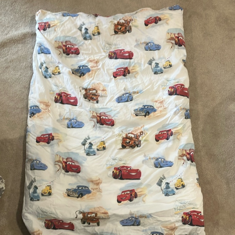 PB Kids Organic Cotton Cars Duvet cover and insert.